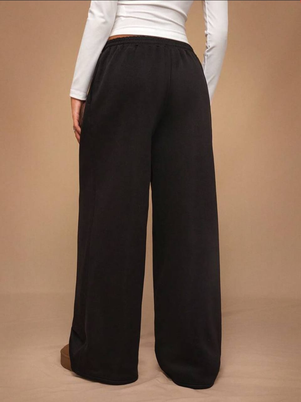 Women's Thermal Lined High Waist Wide Leg Sweatpants – Casual Winter Loungewear