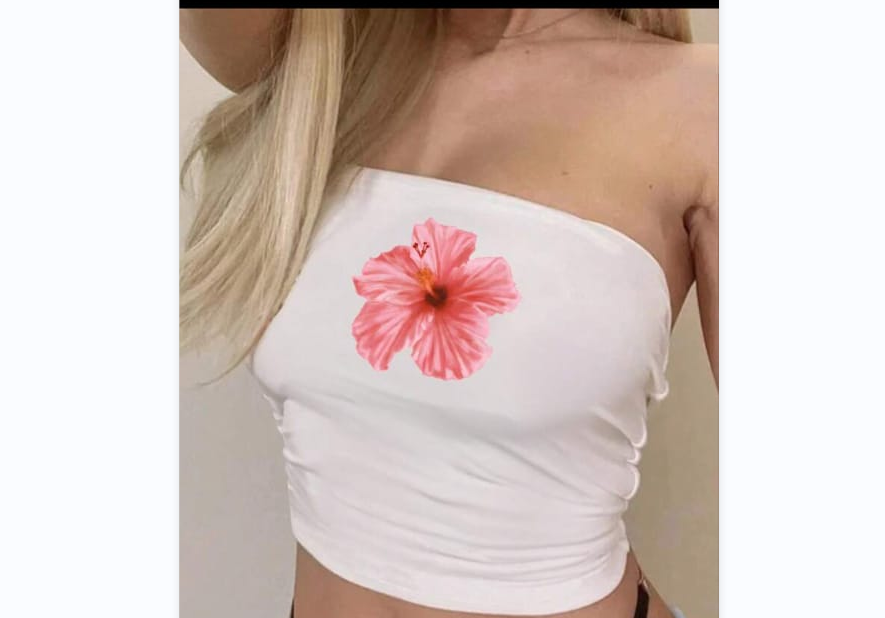 Women's Strapless Floral Print Tube Top – Casual Sleeveless Summer Crop Top