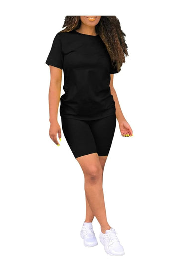 Women's Athleisure Summer 2024 Fashion, Workout Clothes Solid Street Look, Casual Two-Piece Comfort