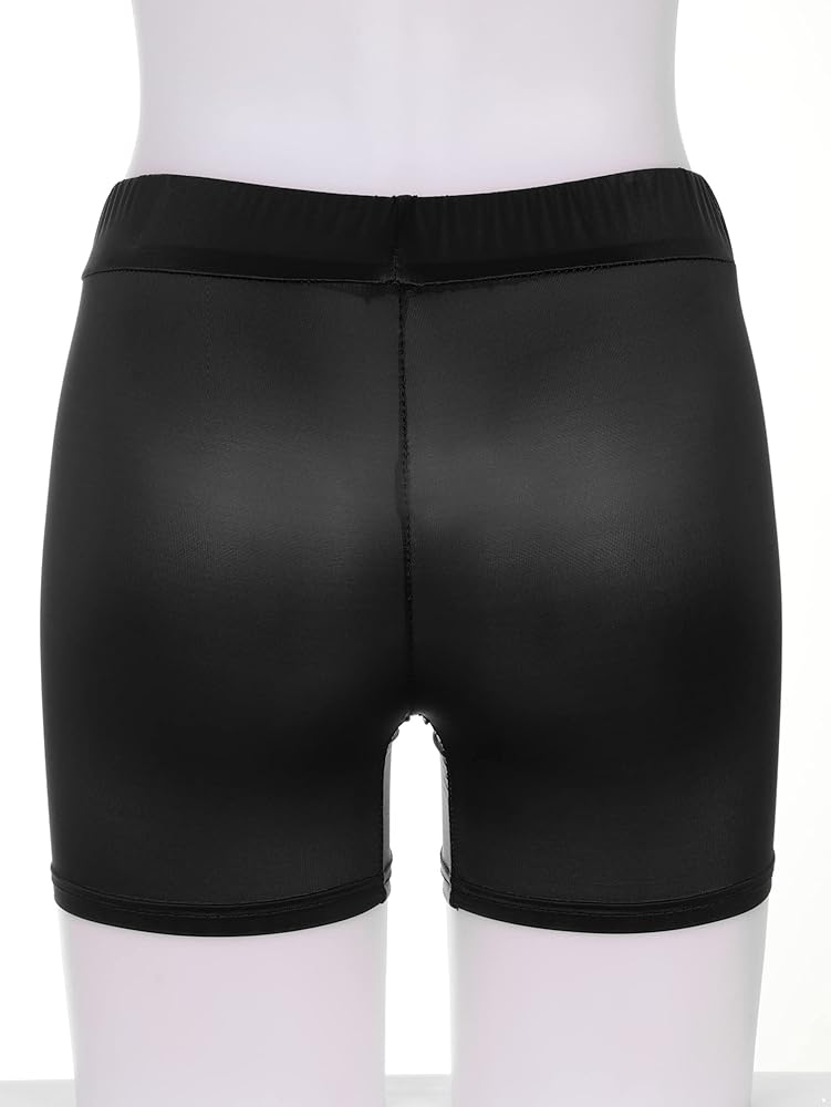 Women's Sheer Mesh Boxer Briefs Low Rise Seamless Yoga Shorts black XL