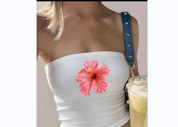 Women's Strapless Floral Print Tube Top – Casual Sleeveless Summer Crop Top