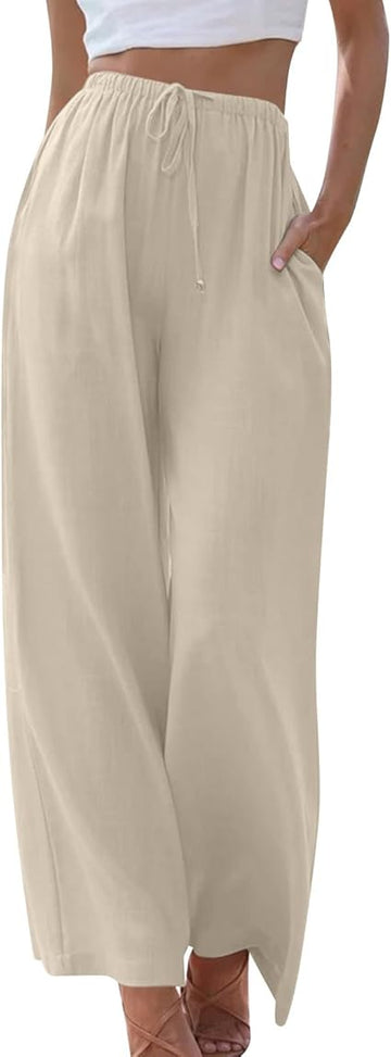 Women's summer clothes, summer clothes, loose pants, linen dress pants