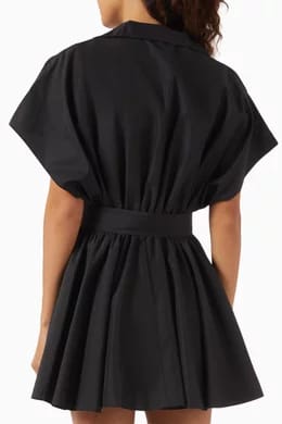 women black Shirt Flared Mini Dress in Poly-habotai 1XL