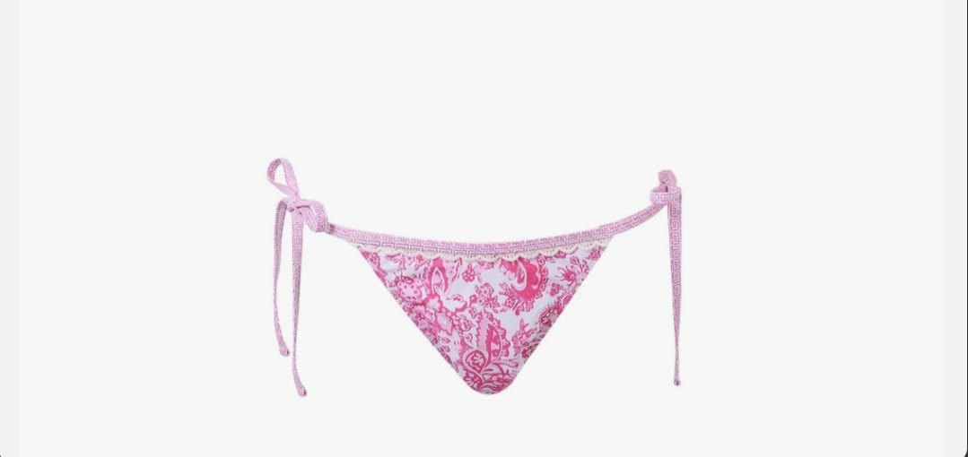 Women s Floral Printed Bathing Panty Pink , M
