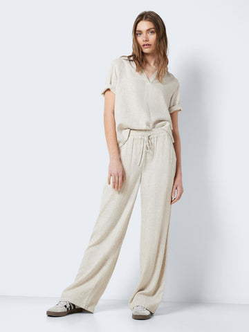 Women's Pants, Solid Slant Pocket Wide Leg Pants L White